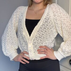 Catherine Malandrino Cream Knit Cardigan
